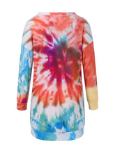 Load image into Gallery viewer, Full Size Tie-Dye Round Neck Long Sleeve Dress