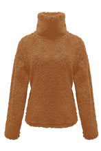 Load image into Gallery viewer, Fuzzy Turtleneck Long Sleeve Sweatshirt