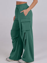 Load image into Gallery viewer, Elastic Waist Wide Leg Pants with Pockets