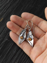 Load image into Gallery viewer, Alloy Rhinestone Leaf Shape Earrings