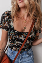 Load image into Gallery viewer, Printed Scoop Neck Short Sleeve Bodysuit