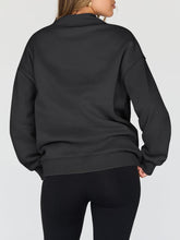 Load image into Gallery viewer, Mock Neck Drop Shoulder Long Sleeve Sweatshirt