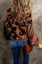 Load image into Gallery viewer, Leopard Round Neck Long Sleeve Sweater