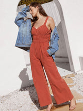 Load image into Gallery viewer, Ruched Wide Strap Jumpsuit with Pockets