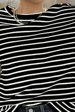 Load image into Gallery viewer, Striped Round Neck Dropped Shoulder Top