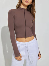 Load image into Gallery viewer, Zip Up Long Sleeve Active Outerwear