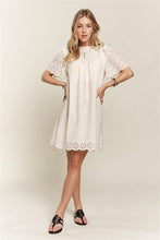 Load image into Gallery viewer, ADORA Ruffled Eyelet Round Neck Dress