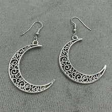 Load image into Gallery viewer, Alloy Cutout Moon Earrings