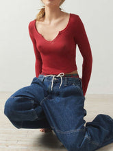 Load image into Gallery viewer, Notched Long Sleeve T-Shirt