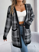 Load image into Gallery viewer, Plaid Open Front Long Sleeve Cardigan