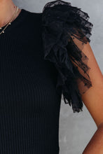 Load image into Gallery viewer, Ruffled Round Neck Cap Sleeve Blouse