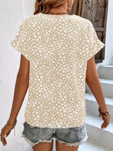 Load image into Gallery viewer, Printed V-Neck Short Sleeve Blouse