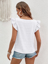 Load image into Gallery viewer, Ruffled Square Neck Cap Sleeve Blouse