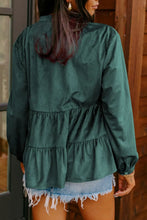 Load image into Gallery viewer, Peplum Round Neck Long Sleeve Shirt