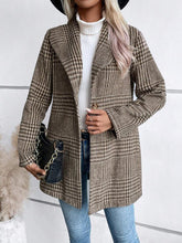 Load image into Gallery viewer, Plaid Collared Neck Long Sleeve Jacket