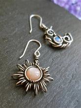 Load image into Gallery viewer, Alloy Moon & Sun Dangle Earrings