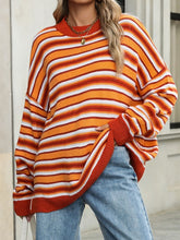 Load image into Gallery viewer, Striped Mock Neck Long Sleeve Sweater
