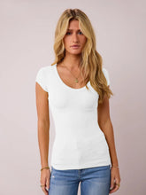 Load image into Gallery viewer, Scoop Neck Cap Sleeve T-Shirt