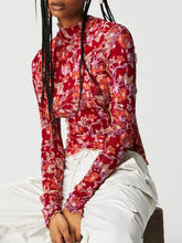 Load image into Gallery viewer, Floral Mock Neck Long Sleeve Top