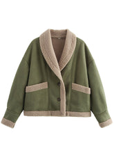 Load image into Gallery viewer, Fuzzy Collared Neck Long Sleeve Jacket