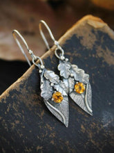 Load image into Gallery viewer, Alloy Rhinestone Leaf Shape Earrings