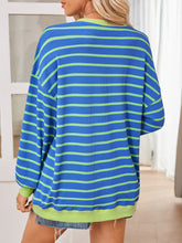 Load image into Gallery viewer, Lovelet Striped Contrast Long Sleeve Sweatshirt