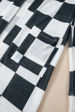 Load image into Gallery viewer, Checkered Open Front Long Sleeve Cover Up