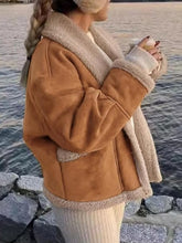 Load image into Gallery viewer, Fuzzy Collared Neck Long Sleeve Jacket