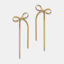 Load image into Gallery viewer, Stainless Steel Bow Bar Earrings
