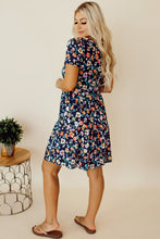 Load image into Gallery viewer, Floral Round Neck Short Sleeve Mini Dress