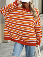 Load image into Gallery viewer, Striped Mock Neck Long Sleeve Sweater