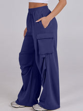 Load image into Gallery viewer, Elastic Waist Wide Leg Pants with Pockets