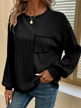 Load image into Gallery viewer, Mandy Contrast Stitching Round Neck Long Sleeve T-Shirt