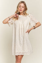 Load image into Gallery viewer, ADORA Ruffled Eyelet Round Neck Dress