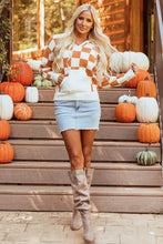 Load image into Gallery viewer, Checkered Long Sleeve Hooded Sweater