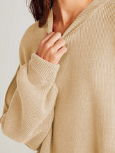 Load image into Gallery viewer, Double Take Side Slit Round Neck Long Sleeve Sweater