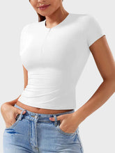 Load image into Gallery viewer, Lovelet Half Zip Short Sleeve T-Shirt