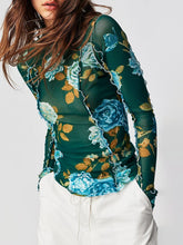 Load image into Gallery viewer, Floral Mock Neck Long Sleeve Top