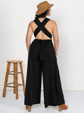 Load image into Gallery viewer, Plus Size V-Neck Wide Leg Jumpsuit