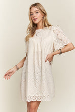 Load image into Gallery viewer, ADORA Ruffled Eyelet Round Neck Dress