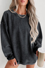 Load image into Gallery viewer, Round Neck Dropped Shoulder Sweatshirt