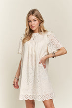 Load image into Gallery viewer, ADORA Ruffled Eyelet Round Neck Dress