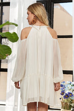 Load image into Gallery viewer, ADORA Cold Shoulder Balloon Sleeve Mini Dress