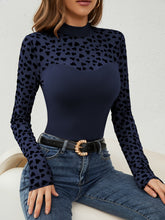 Load image into Gallery viewer, Heart Mock Neck Long Sleeve T-Shirt