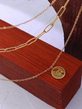 Load image into Gallery viewer, 18K Gold-Plated Three-Layered Engraved Necklace