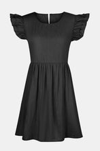 Load image into Gallery viewer, Full Size Ruffled Round Neck Cap Sleeve Denim Dress