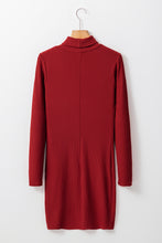 Load image into Gallery viewer, Ribbed Mock Neck Long Sleeve Mini Dress