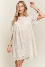 Load image into Gallery viewer, ADORA Ruffled Eyelet Round Neck Dress