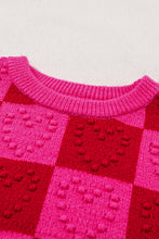 Load image into Gallery viewer, Checkered Round Neck Dropped Shoulder Sweater
