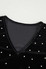 Load image into Gallery viewer, Pearl Detail V-Neck Long Sleeve Bodysuit